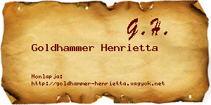 Goldhammer Henrietta névjegykártya